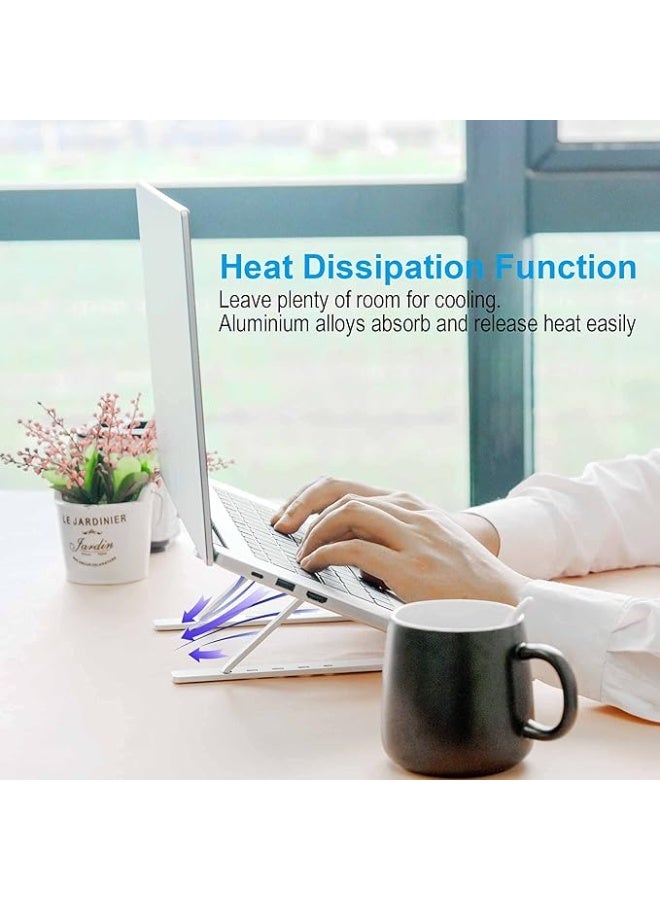 SkyTouch Laptop Desk Stand, Foldable Portable Laptop Stand made of ABS + Silicone, Notebook Stand with Well-Ventilated Cooling for MacBook Pro Air, Lenovo, Dell, HP, Laptops and Tablets - Image 3